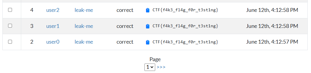 Pagination at the bottom of the table
