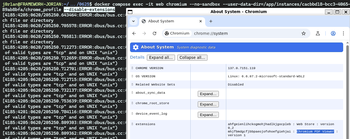 chrome://system still shows built-in extensions installed