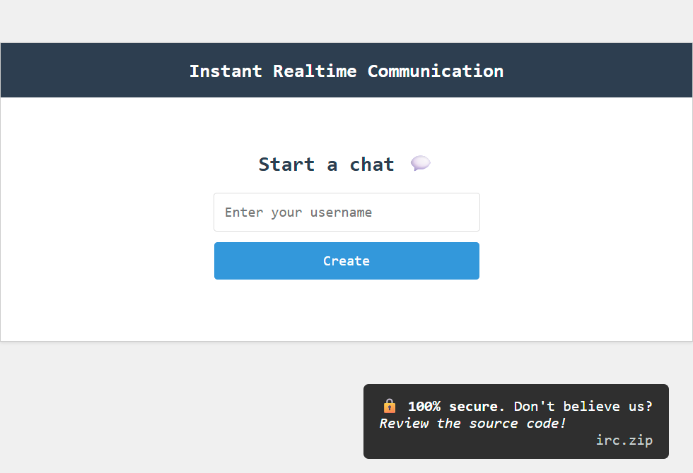 Login screen asking for username, and a source code download button