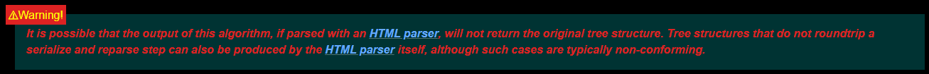 Warning stating that a parsing roundtrip may return different tree structure