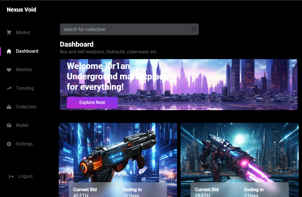 Shop with "Welcom j0r1an" text and some laser weapons to buy