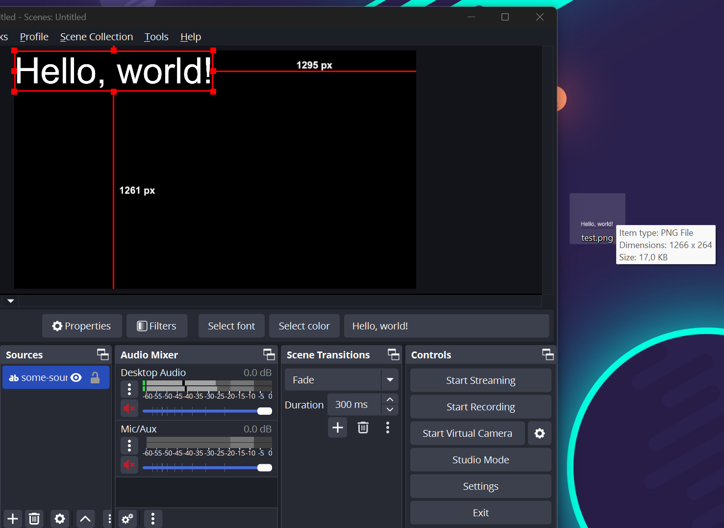 Image of source text on desktop after calling
