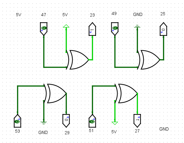 Chip logic built in Logisim