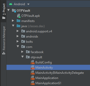 Directory structure of APK in Project panel in Android Studio